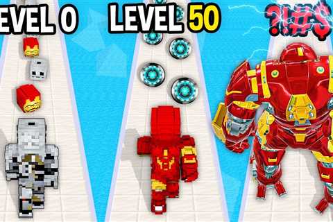 Monster School: Iron Man Run GamePlay Mobile Game Superhero Max Level LVL – Minecraft Animation