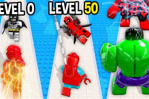 Monster School: LEGO SuperHero Rush GamePlay Mobile Game Runner Max Level LVL – Minecraft Animation