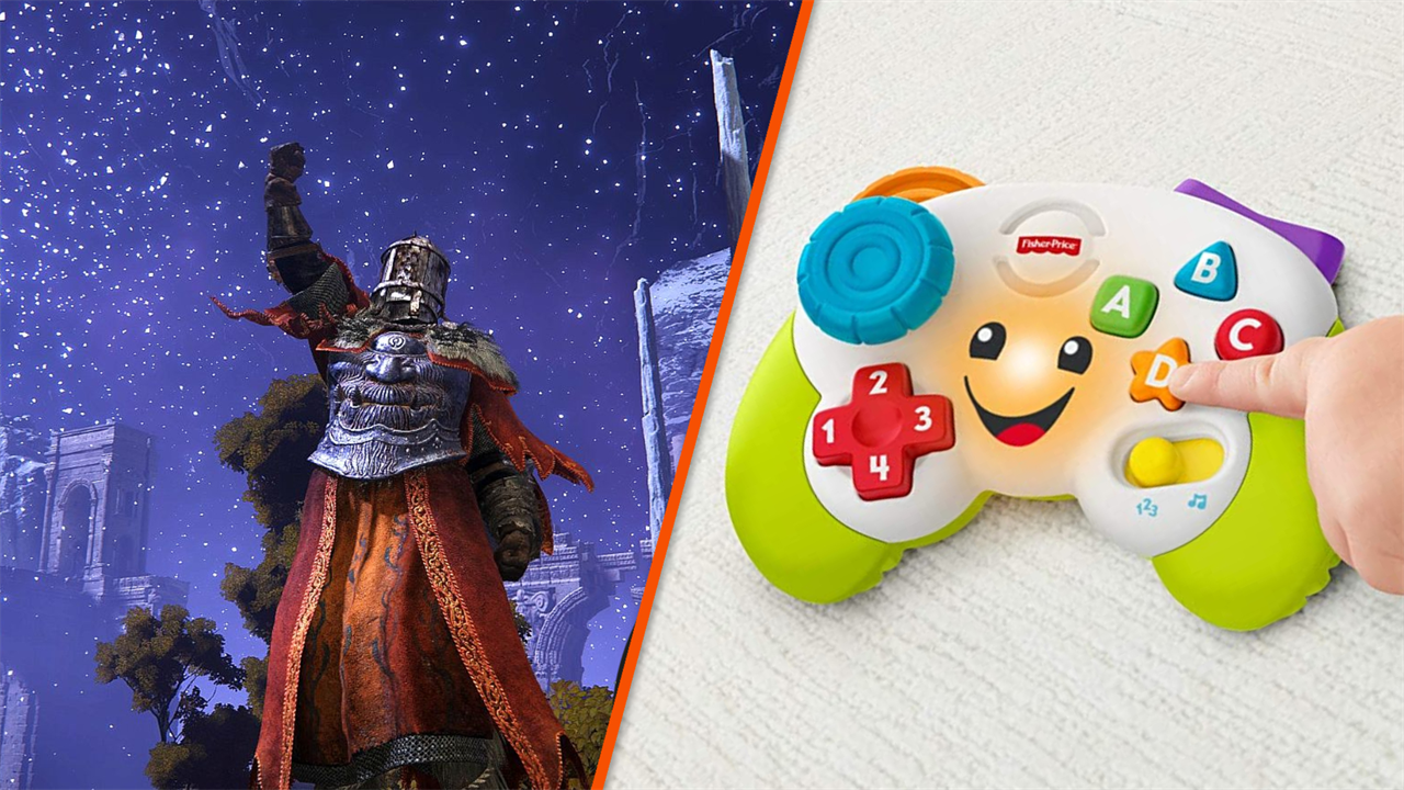 Modder plays Elden Ring using Fisher-Price gaming PC pad