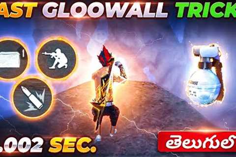 Secret For One tap + Fast Gloowall & 360° Gloowall Tips and tricks in telugu