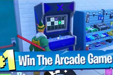 Win the arcade game in Frenzy Fields or Slappy Shores Location - Fortnite