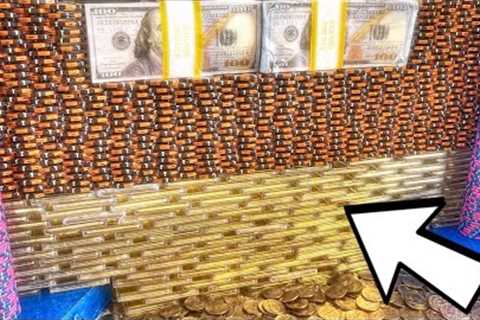 *BRAND NEW* KNOCKING DOWN THE WORLD’S “LARGEST” WALL INSIDE THE COIN PUSHER MACHINE! (MUST WATCH)