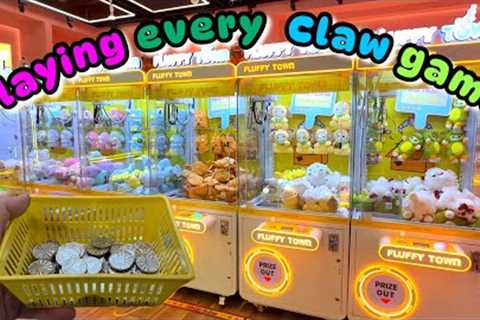 WE PLAYED EVERY SINGLE CLAW GAME IN THE ARCADE!!!
